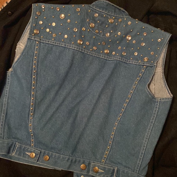 COPY - Vintage Denim Rhinestone Vest - Picture 4 of 4